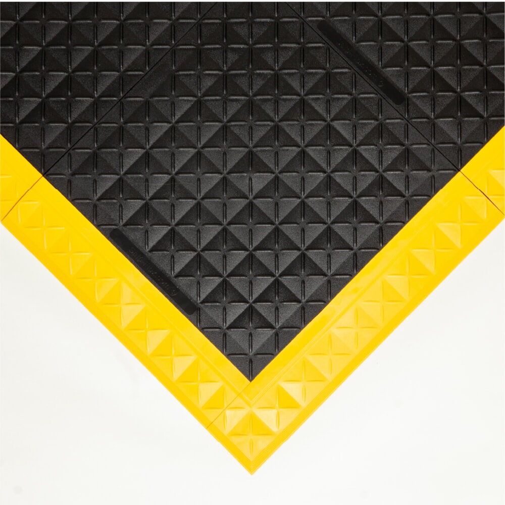 Produktabbildung: REBOURNE® Anti-Ermüdungsmatte H5, hochbelastbar, ESD-Ausführung, Arbeitsplatz-Set mit 4 Randleisten, BxL 1120 mm x 1120 mm