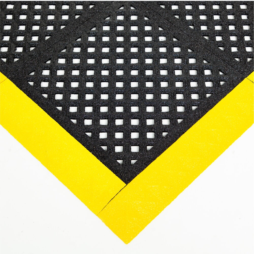 Produktabbildung Nr. 3: REBOURNE® Anti-Ermüdungsmatte H4, Antirutsch, gelochte Oberfläche, Arbeitsplatz-Set mit 4 Randleisten, BxL 1120 mm x 1120 mm