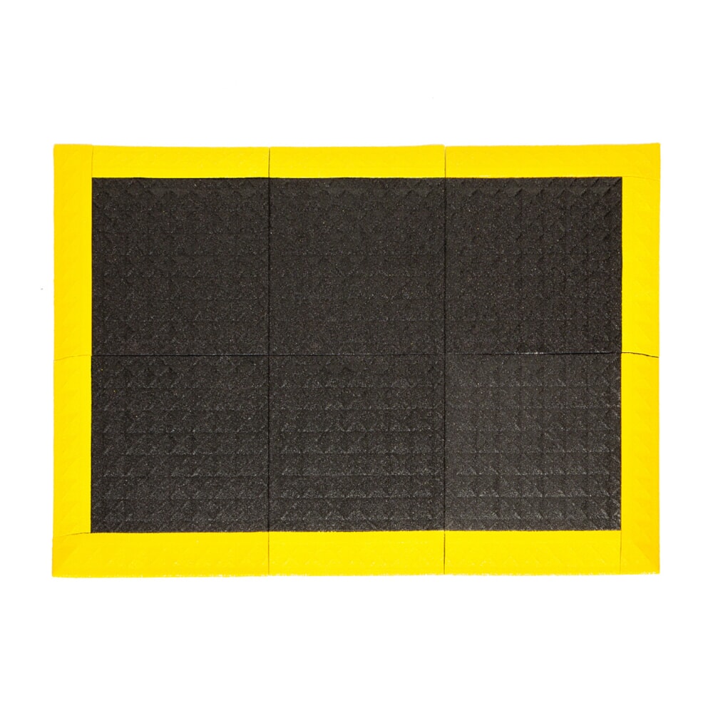 Produktabbildung: REBOURNE® Anti-Ermüdungsmatte H3, Antirutsch, Arbeitsplatz-Set mit 4 Randleisten, BxL 1120 mm x 1120 mm