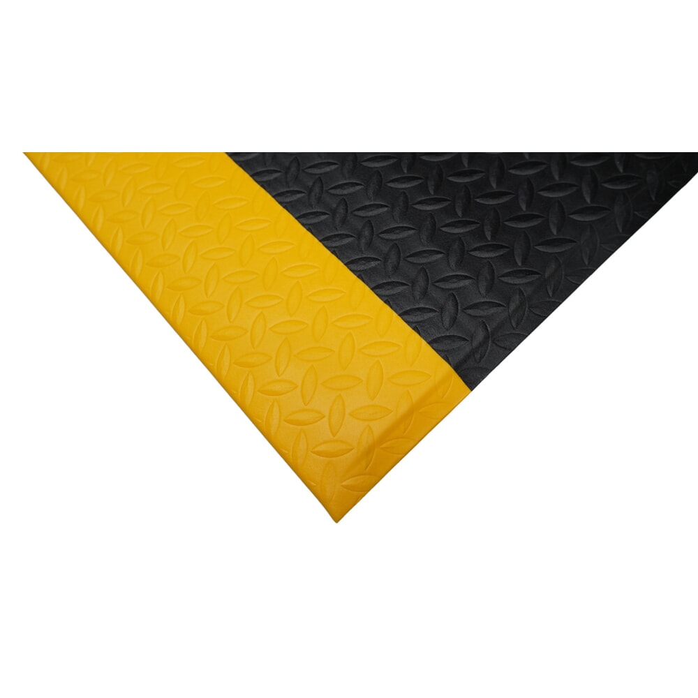 Produktabbildung: REBOURNE® Anti-Ermüdungsmatte W2, für Standzeit bis 8 Stunden, Raute, schwarz/gelb, BxL 600 mm x 910 mm