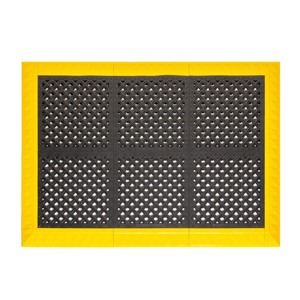 Produktabbildung Nr. 8: REBOURNE® Anti-Ermüdungsmatte H2, hochbelastbar, gelochte Oberfläche, Arbeitsplatz-Set mit 4 Randleisten, BxL 1120 mm x 1120 mm
