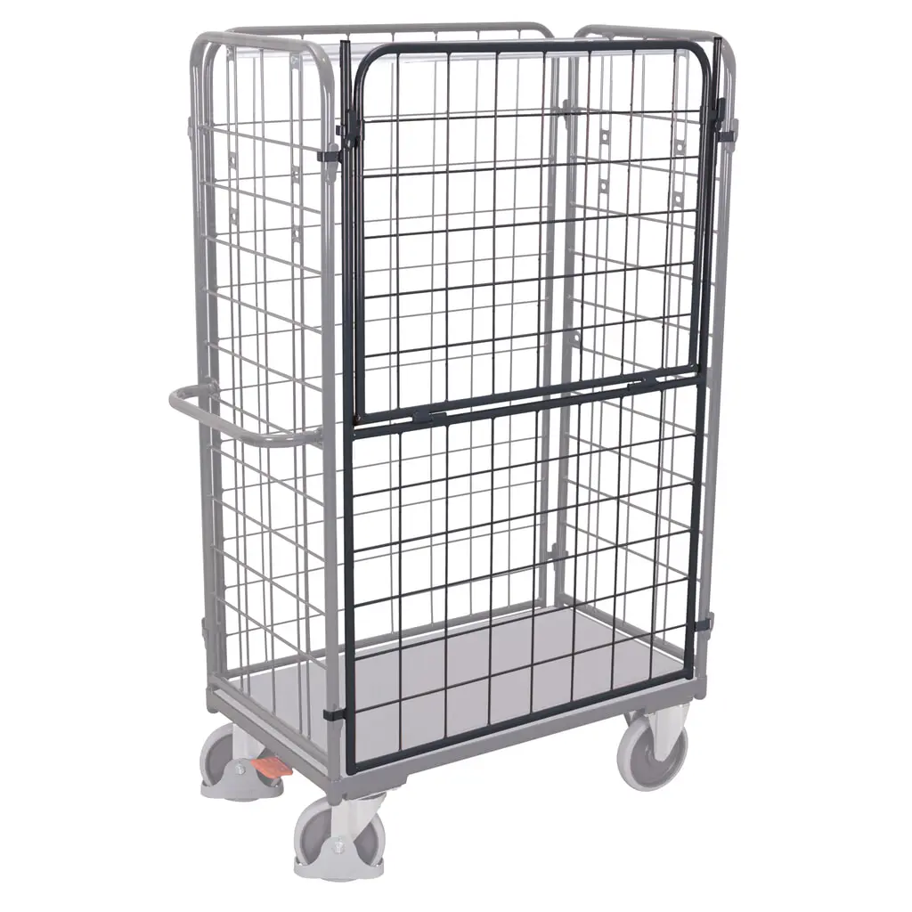 Produktabbildung: Längswand für VARIOfit® Paket- oder Etagenwagen, für 700 mm Tiefe, HxB 1525 mm x 970 mm, anthrazitgrau, klappbar