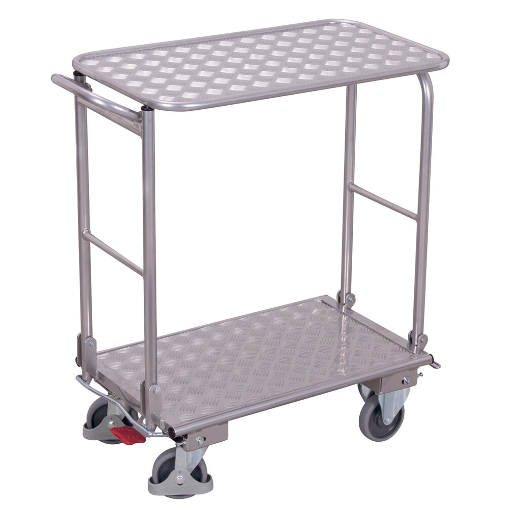 Produktabbildung Nr. 1: VARIOfit® Aluminium-Klappwagen, 2 Etagen, 2 Klappbügel, klappbare obere Ladefläche