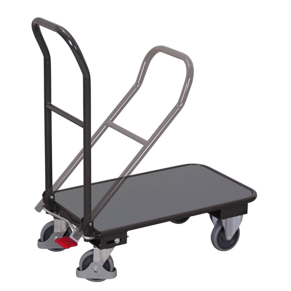 Produktabbildung Nr. 1: VARIOfit® Klappwagen, Stahlgestell, Holzwerkstoff-Ladefläche, EasySTOP®-Bremssystem, HxBxT 940 mm x 815 mm x 450 mm, anthrazitgrau