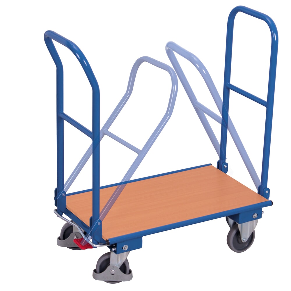 Produktabbildung Nr. 1: VARIOfit® Klappwagen, 2 Bügel, EasySTOP®-Bremssystem, HxBxT 940 mm x 850 mm x 450 mm, enzianblau