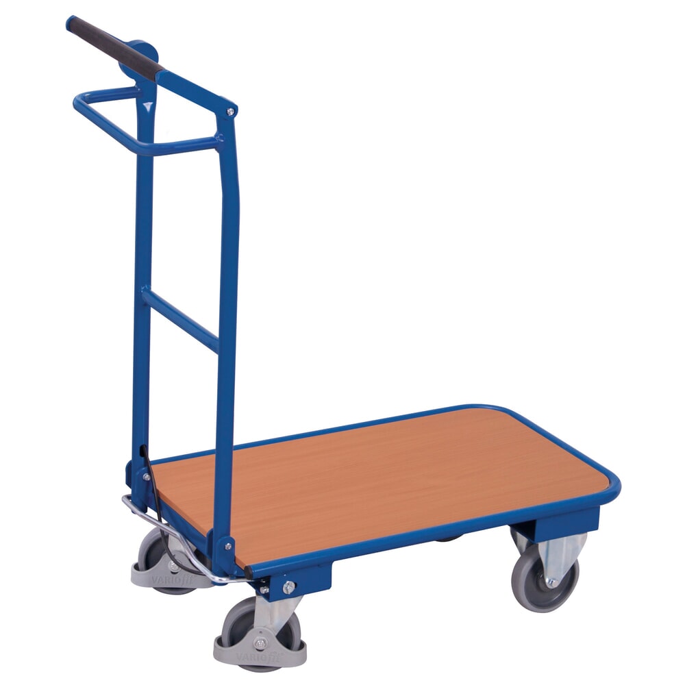 Produktabbildung Nr. 1: VARIOfit® Klappwagen, Totmannbremse, EasySTOP®-Bremssystem, HxBxT 1005 mm x 865 mm x 450 mm, enzianblau