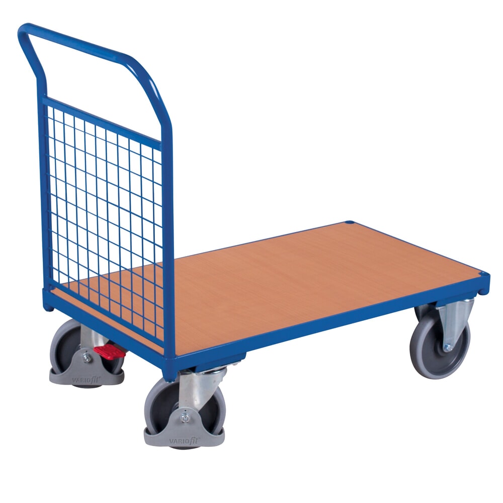 Produktabbildung Nr. 1: VARIOfit® Stirnwand-Magazinwagen, Drahtgitterwände, HxBxT 975 mm x 975 mm x 500 mm, enzianblau