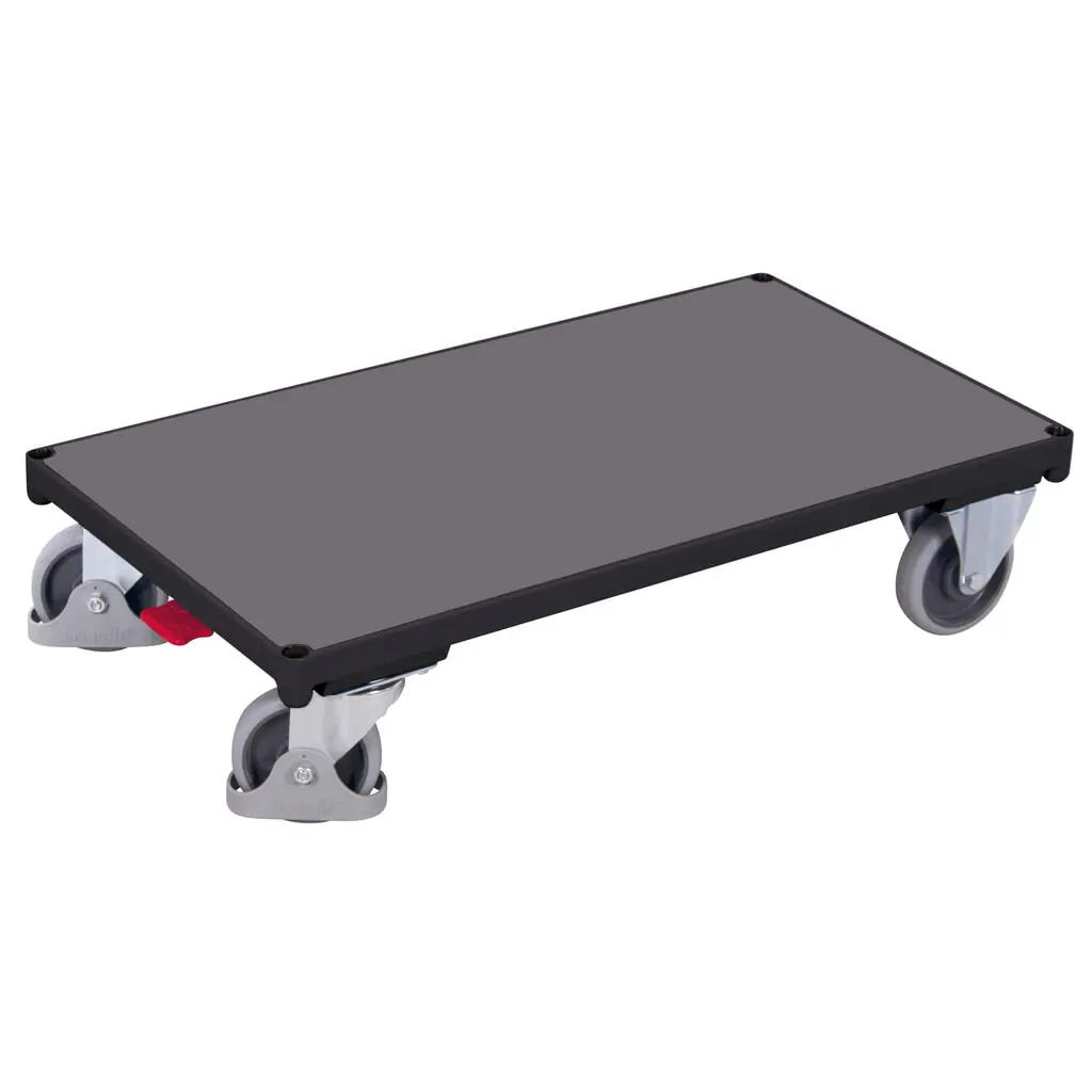VARIOfit® Plattform-Magazinwagen, EasySTOP®-Bremssystem, HxBxT 255 mm x 910 mm x 500 mm, anthrazitgrau Produktabbildung: VARIOfit® Plattform-Magazinwagen, EasySTOP®-Bremssystem, HxBxT 255 mm x 910 mm x 500 mm, anthrazitgrau