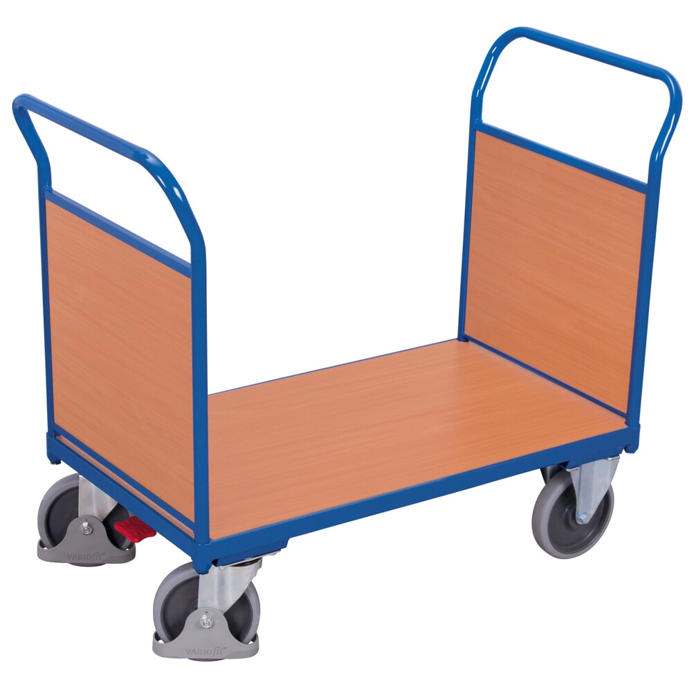 Produktabbildung Nr. 1: VARIOfit® Doppelstirnwandwagen, Holzwerkstoffplatten, HxBxT 975 mm x 1040 mm x 500 mm, Tragfähigkeit 400 kg, enzianblau