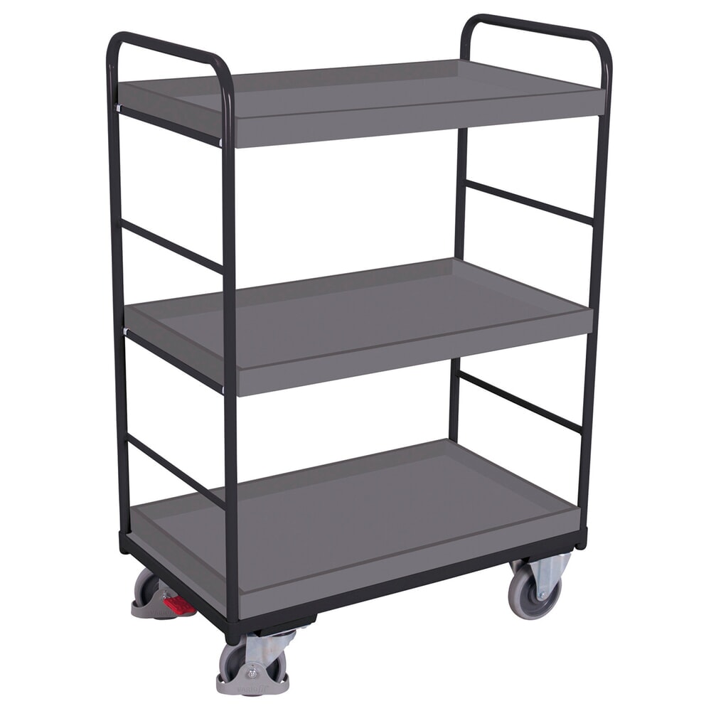 Produktabbildung Nr. 1: VARIOfit® Etagenwagen, variabel einhängbare Tabletts, 3 Etagen, HxBxT 1530 mm x 910 mm x 500 mm, anthrazitgrau
