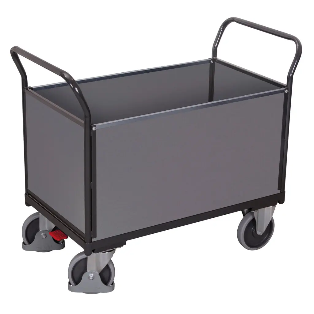 VARIOfit® Vierwandwagen, Holzwerkstoffplatten, HxBxT 975 mm x 1040 mm x 500 mm, Tragfähigkeit 400 kg, anthrazitgrau Produktabbildung: VARIOfit® Vierwandwagen, Holzwerkstoffplatten, HxBxT 975 mm x 1040 mm x 500 mm, Tragfähigkeit 400 kg, anthrazitgrau