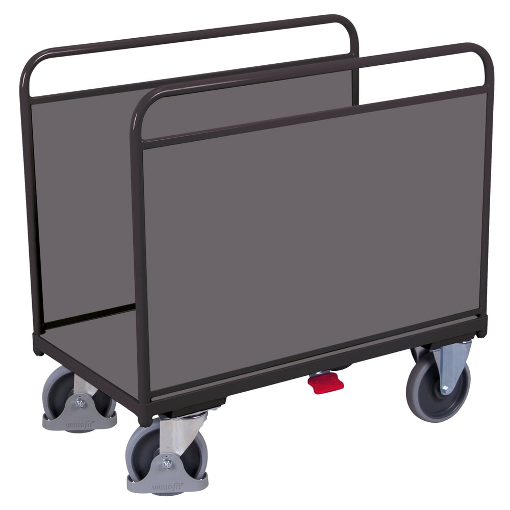 Produktabbildung Nr. 1: VARIOfit® Seitenbügel-Magazinwagen, Holzwerkstoff-Ladefläche, HxBxT 1045 mm x 1060 mm x 600 mm, anthrazitgrau