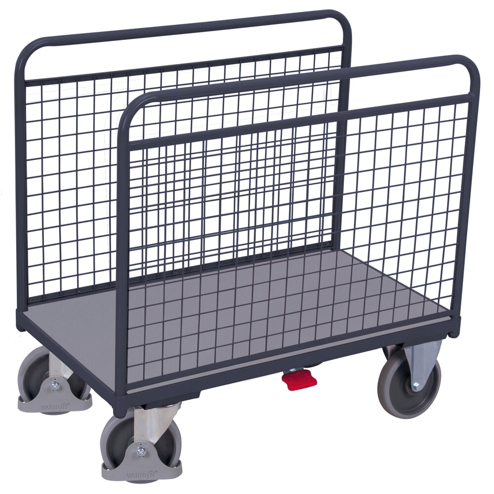 Produktabbildung Nr. 1: VARIOfit® Seitenbügel-Magazinwagen, Drahtgitterwände, HxBxT 1045 mm x 1060 mm x 600 mm, anthrazitgrau