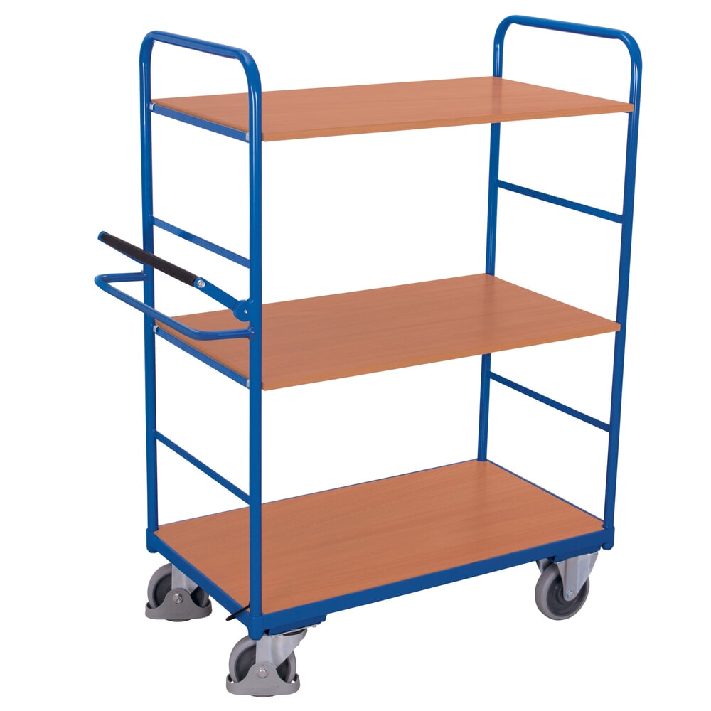 Produktabbildung Nr. 1: VARIOfit® Etagenwagen, Totmannbremse, 2 Etagen, HxBxT 1530 mm x 1195 mm x 600 mm, enzianblau