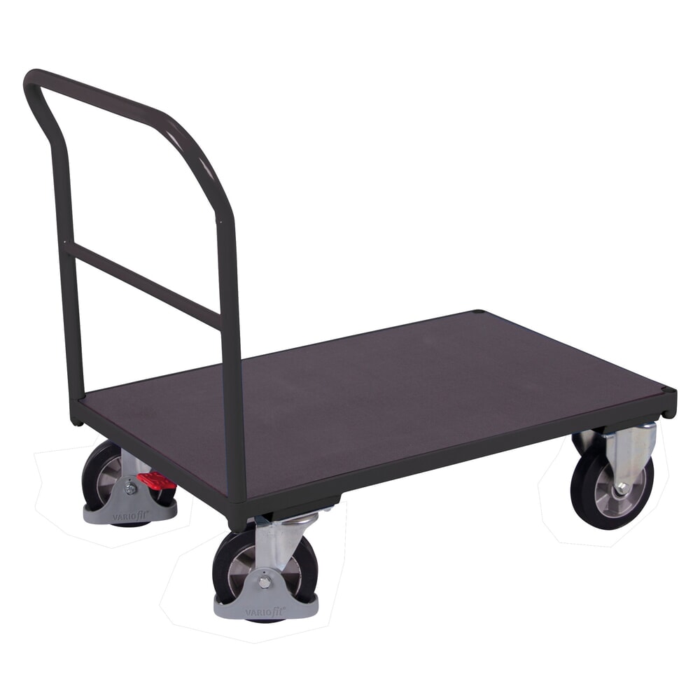 Produktabbildung Nr. 1: VARIOfit® Schiebebügel-Magazinwagen, Siebdruckplatte, HxBxT 1015 mm x 1130 mm x 700 mm, anthrazitgrau
