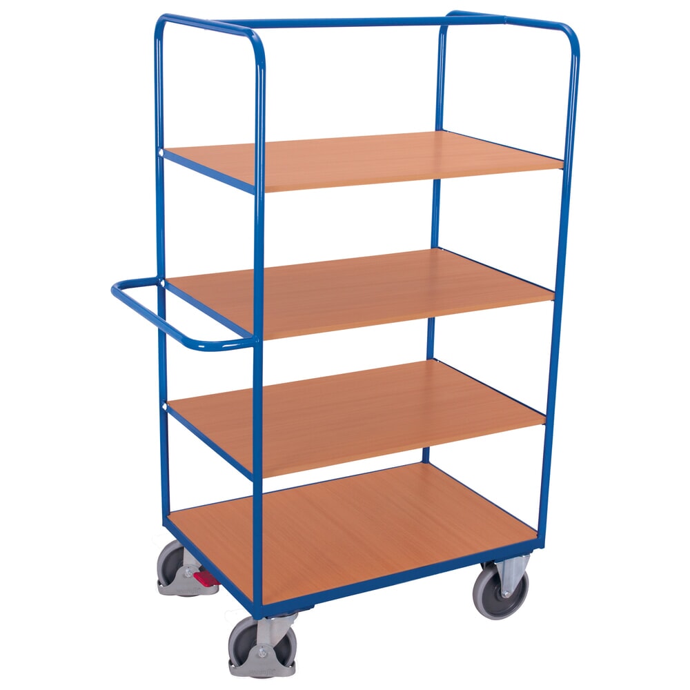 Produktabbildung Nr. 1: VARIOfit® Etagenwagen, hochklappbare Etagenböden, 2 Wände, HxBxT 1890 mm x 1200 mm x 700 mm, enzianblau