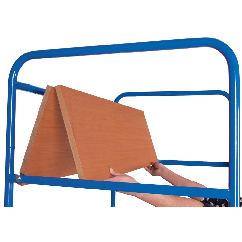 Produktabbildung Nr. 3: VARIOfit® Etagenwagen, hochklappbare Etagenböden, 2 Wände, HxBxT 1890 mm x 1200 mm x 700 mm, enzianblau