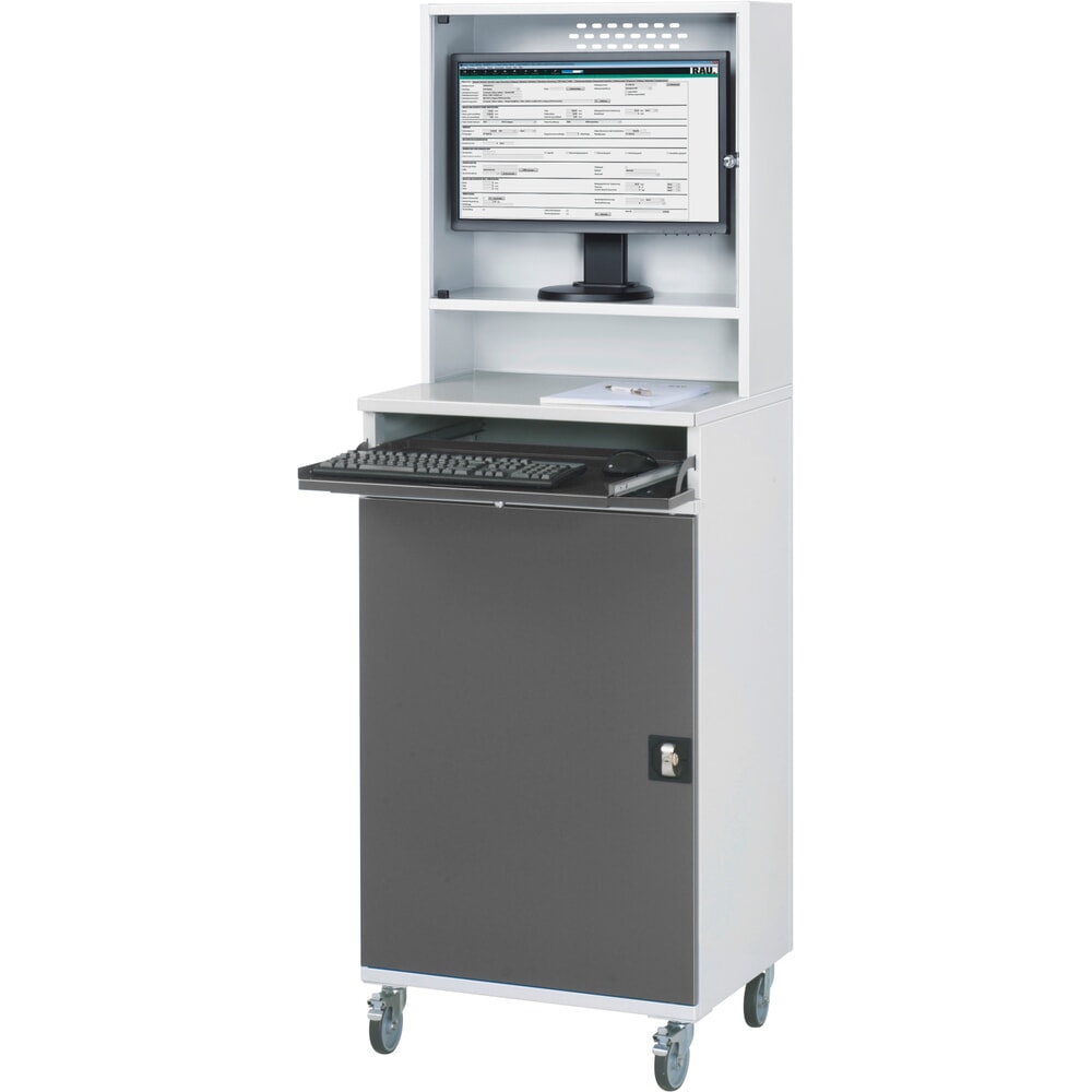 Produktabbildung Nr. 3: Steinbock® Computerschrank Selection, verfahrbar, HxBxT 1895 x 650 x 520 mm, anthrazitgrau