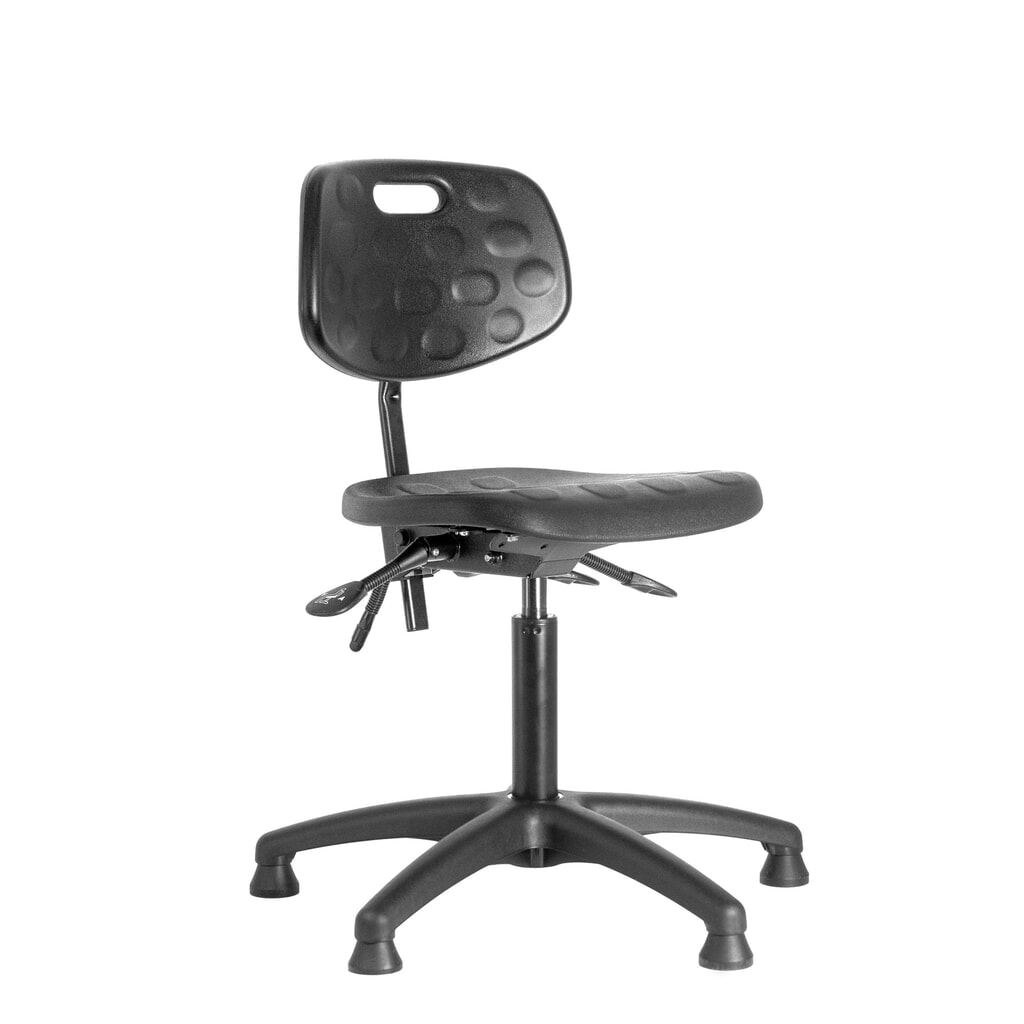 Produktabbildung Nr. 1: meychair Arbeitsdrehstuhl Workster Basic PW1, stufenlos höhenverstellbar, Kunststoffgestell, Polyurethan-Schaumsitz, Sitzhöhe 470 mm – 610 mm, Bodengleiter