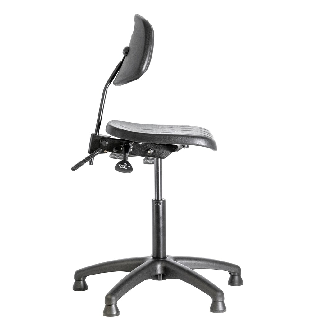 Produktabbildung Nr. 4: meychair Arbeitsdrehstuhl Workster Basic PW1, stufenlos höhenverstellbar, Kunststoffgestell, Polyurethan-Schaumsitz, Sitzhöhe 470 mm – 610 mm, Bodengleiter