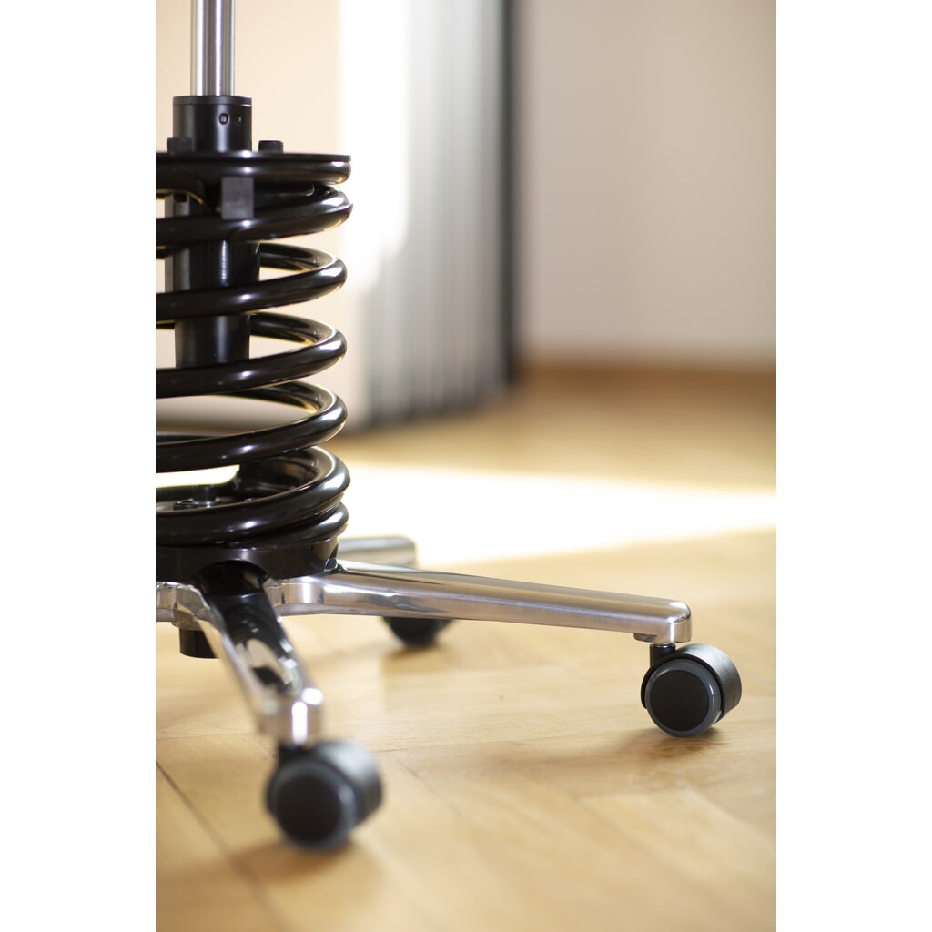 Produktabbildung Nr. 3: meychair Drehhocker Assistant Pro A34, stufenlos höhenverstellbar, Aluminiumgestell, Stoffsitz, Sitzhöhe 600 mm – 670 mm, Sitz-Stop-Rollen