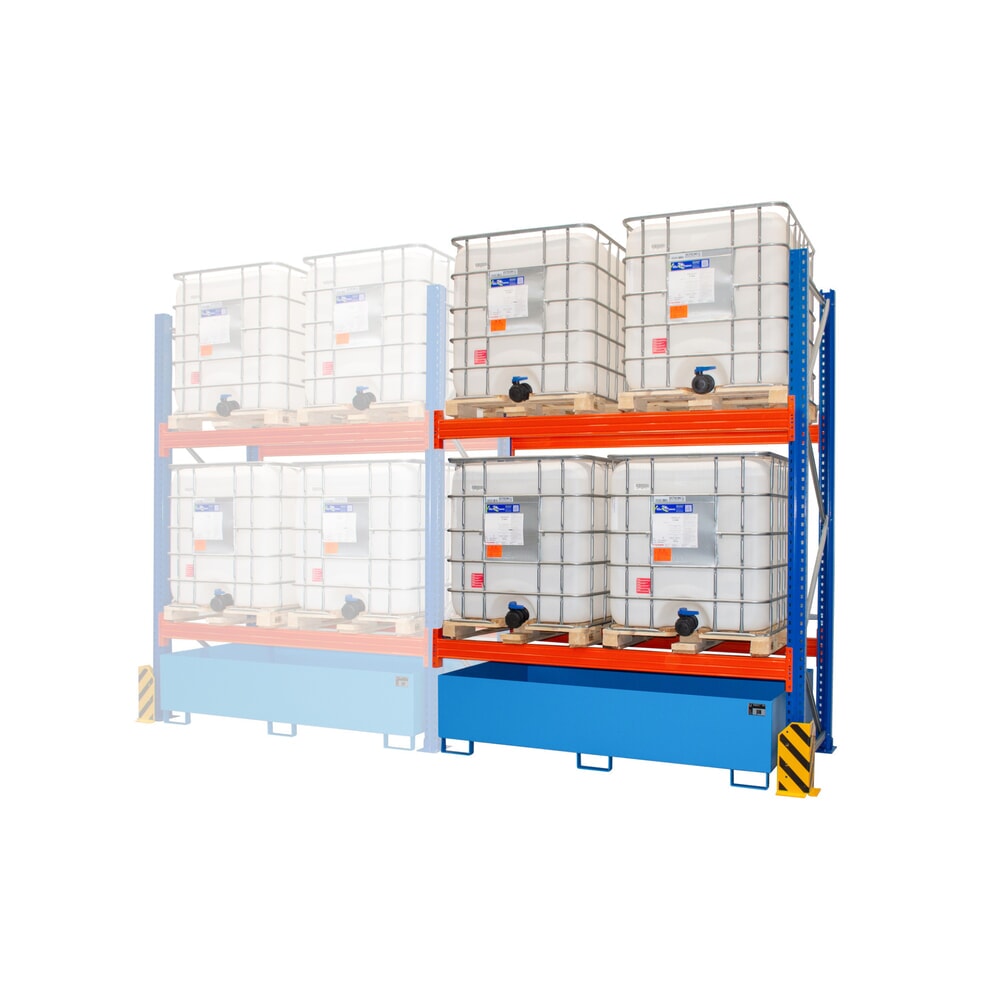 Produktabbildung: Bauer® Gefahrstoffregal UR-A 2200, Regal-Bodenwanne, lichtblau, Anbaufeld