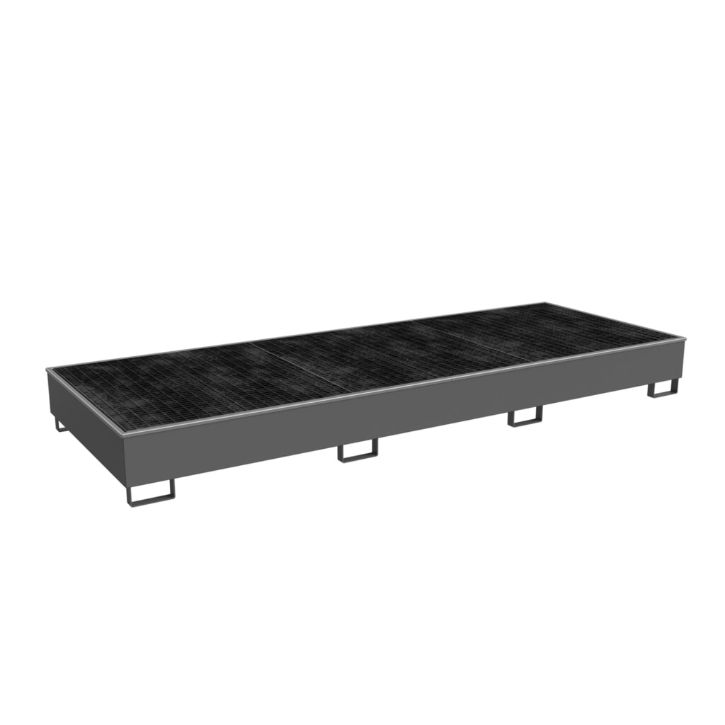 Bauer® Stahl-Auffangwanne RW-GR 3600-3 PE, lackiert, mausgrau Produktabbildung: Bauer® Stahl-Auffangwanne RW-GR 3600-3 PE, lackiert, mausgrau