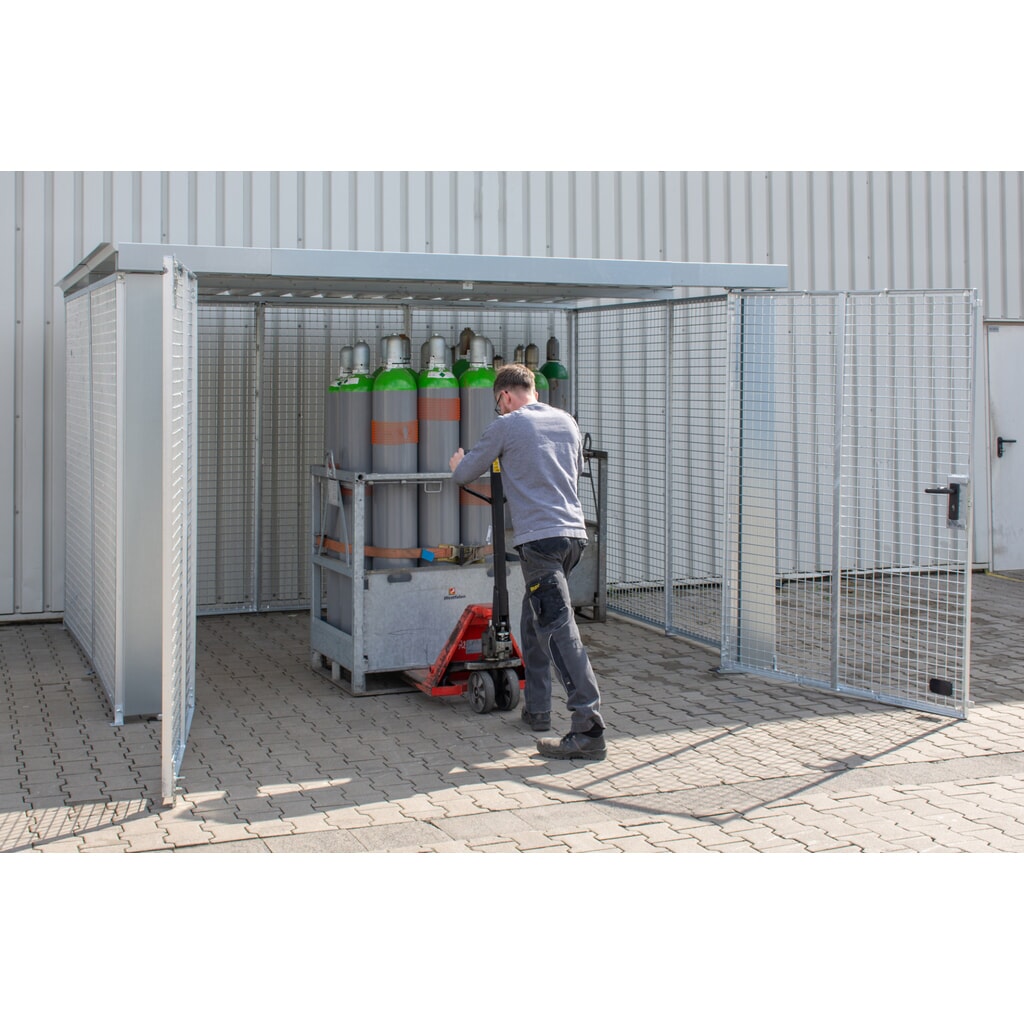 Bauer® Gasflaschencontainer GFC-M6/D-DF, feuerverzinkt Produktabbildung Nr. 3: Bauer® Gasflaschencontainer GFC-M6/D-DF, feuerverzinkt