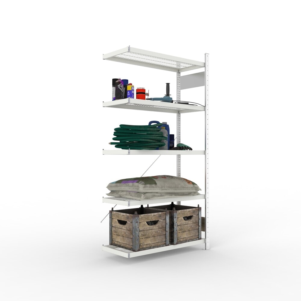 Produktabbildung: META Fachbodenregal CLIP S3 Anbaufeld, Fachlast 150 kg, 5 Drahtgitterböden, verzinkt, HxBxT 2000 mm x 1000 mm x 400 mm