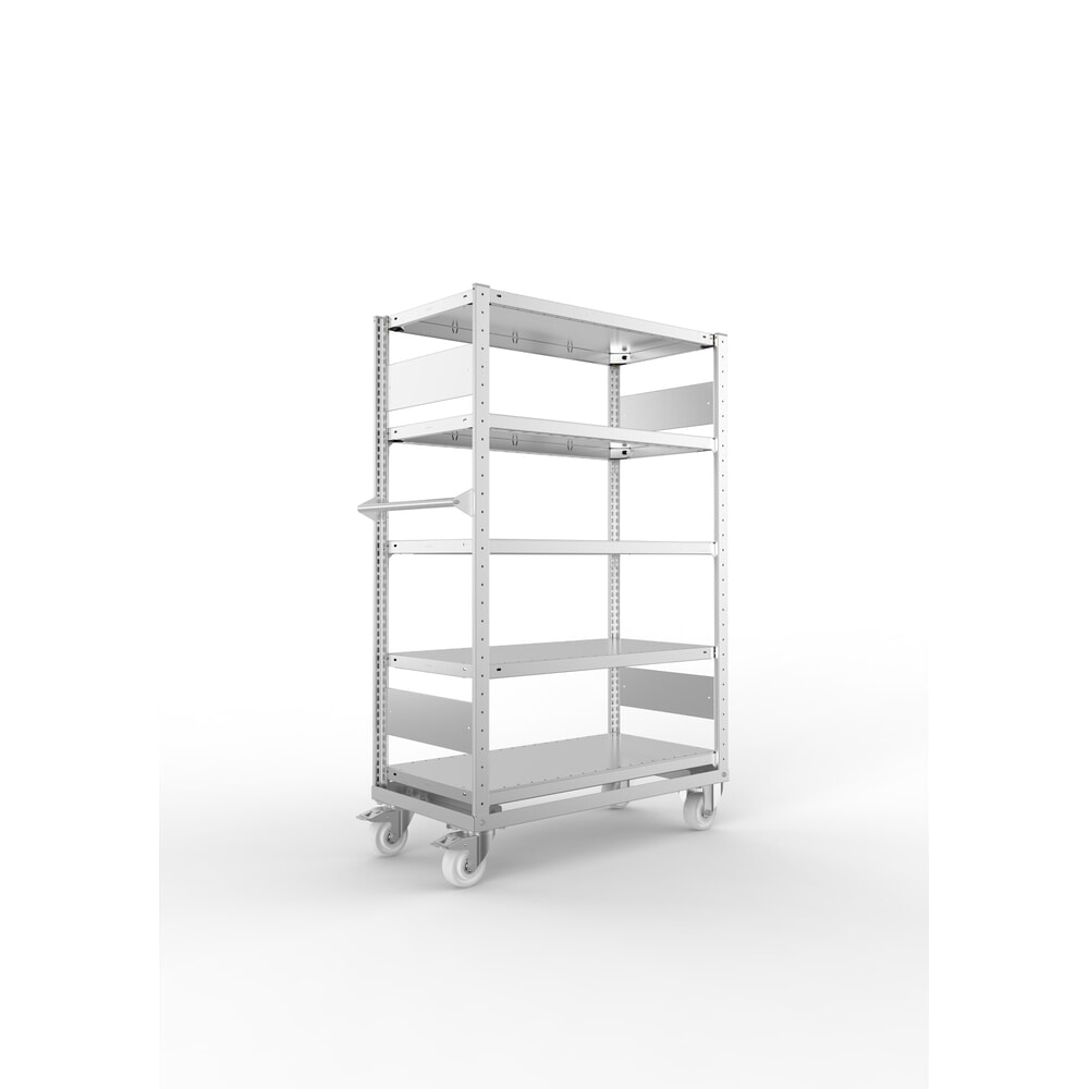 Produktabbildung: META Etagenwagen CLIP, 4 Böden, 1 Abdeckboden, verzinkt, HxBxT 1500 mm x 1000 mm x 500 mm