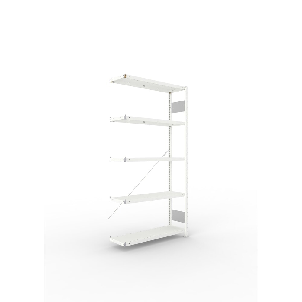 Produktabbildung Nr. 1: META Fachbodenregal CLIP S3 Anbaufeld, Fachlast 150 kg, zerlegter Rahmen, 5 Fachböden, lichtgrau, HxBxT 2000 mm x 1000 mm x 300 mm