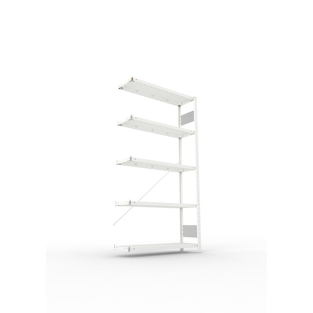 Produktabbildung Nr. 2: META Fachbodenregal CLIP S3 Anbaufeld, Fachlast 150 kg, zerlegter Rahmen, 5 Fachböden, lichtgrau, HxBxT 2000 mm x 1000 mm x 300 mm