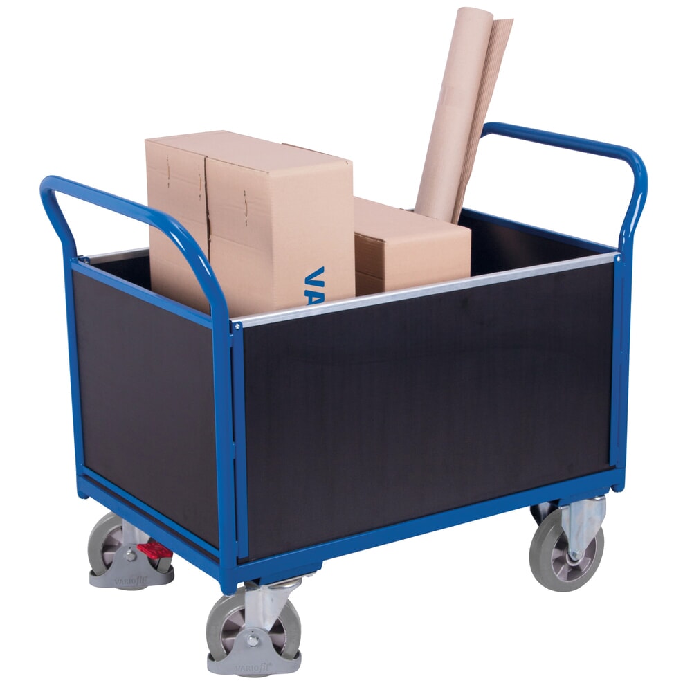 Produktabbildung Nr. 5: VARIOfit® Vierwandwagen, Siebdruckplatte, Tragfähigkeit 1000 kg, HxBxT 1015 mm x 1195 mm x 700 mm, enzianblau