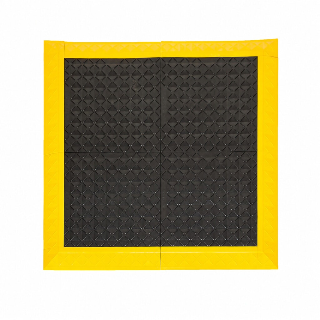 REBOURNE® Industriematte H8, antimikrobiell, Arbeitsplatz-Set mit 4 Randleisten, gelb, BxL 1120 mm x 1120 mm Produktabbildung Nr. 2: REBOURNE® Industriematte H8, antimikrobiell, Arbeitsplatz-Set mit 4 Randleisten, gelb, BxL 1120 mm x 1120 mm