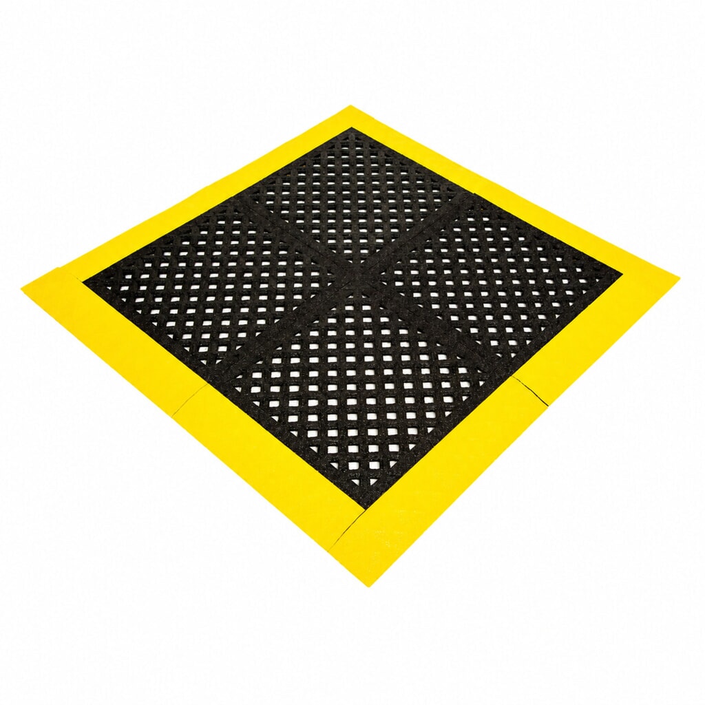 Produktabbildung Nr. 2: REBOURNE® Anti-Ermüdungsmatte H4, Antirutsch, gelochte Oberfläche, Arbeitsplatz-Set mit 4 Randleisten, BxL 1120 mm x 1120 mm