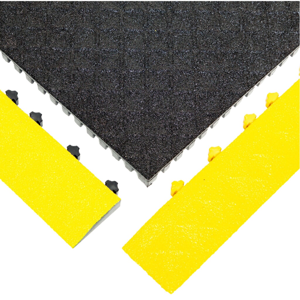 Produktabbildung Nr. 4: REBOURNE® Anti-Ermüdungsmatte H3, Antirutsch, Arbeitsplatz-Set mit 4 Randleisten, BxL 1120 mm x 1120 mm