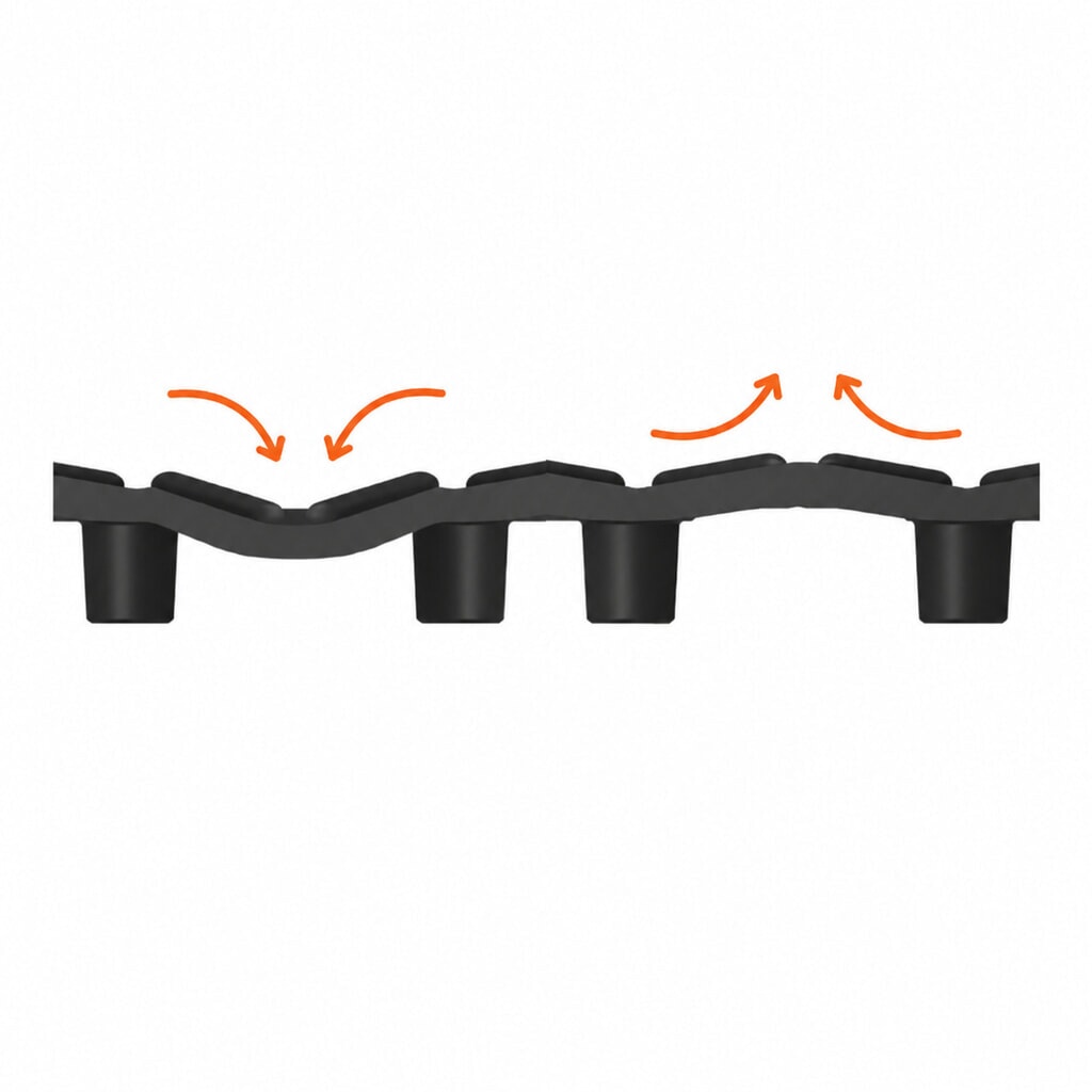 Produktabbildung Nr. 7: REBOURNE® Anti-Ermüdungsmatte H1, hochbelastbar, Arbeitsplatz-Set mit 4 Randleisten, BxL 1120 mm x 1120 mm