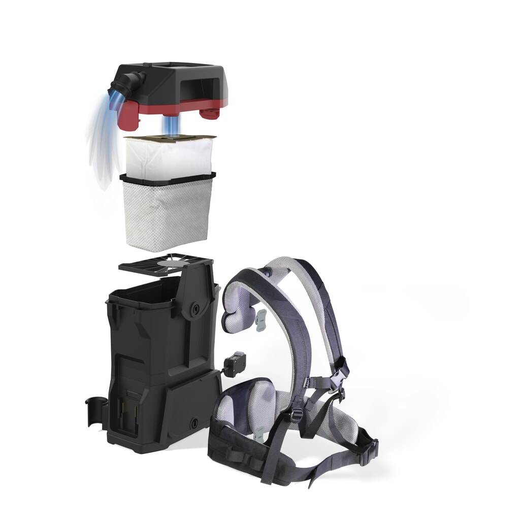 SPRiNTUS Rucksack-Bürostaubsauger BoostiX iGO ZERO, Akkubetrieb, mit 2 x 5 Ah Akku, Ladegerät Produktabbildung Nr. 12: SPRiNTUS Rucksack-Bürostaubsauger BoostiX iGO ZERO, Akkubetrieb, mit 2 x 5 Ah Akku, Ladegerät