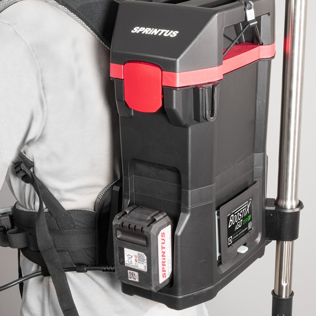 Produktabbildung Nr. 13: SPRiNTUS Rucksack-Bürostaubsauger BoostiX iGO ZERO, Akkubetrieb, mit 2 x 5 Ah Akku, Ladegerät