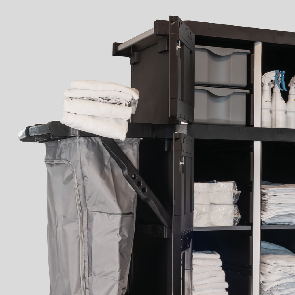 Produktabbildung Nr. 8: SPRiNTUS Reinigungswagen VARIX ZERO Compact ODP, 3 x 7-l-Eimer, 2 x 15-l-Eimer, 1 x Regalboden, 1 x 10-l-Schublade