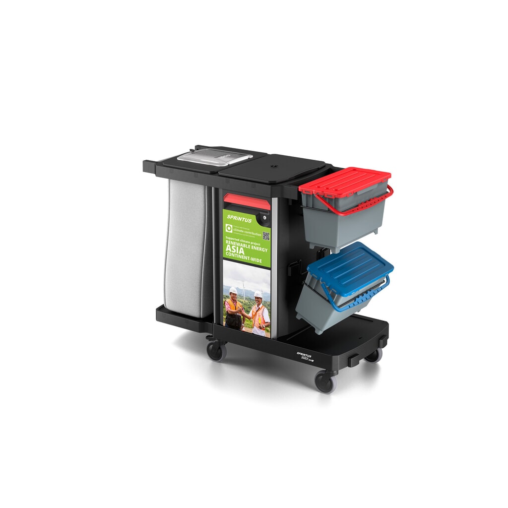 Produktabbildung Nr. 12: SPRiNTUS Reinigungswagen VARIX ZERO Compact ODP, 3 x 7-l-Eimer, 2 x 15-l-Eimer, 1 x Regalboden, 1 x 10-l-Schublade