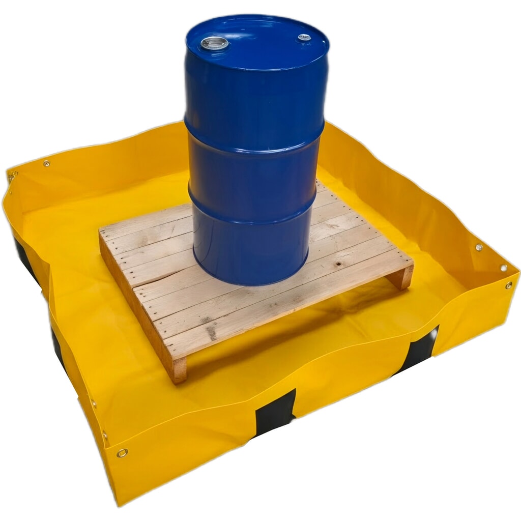 Steinbock® Faltbare Auffangwanne Light aus PVC, HxBxT 203 x 1.200 x 1.200 mm, Auffangvolumen 299 l Produktabbildung: Steinbock® Faltbare Auffangwanne Light aus PVC, HxBxT 203 x 1.200 x 1.200 mm, Auffangvolumen 299 l