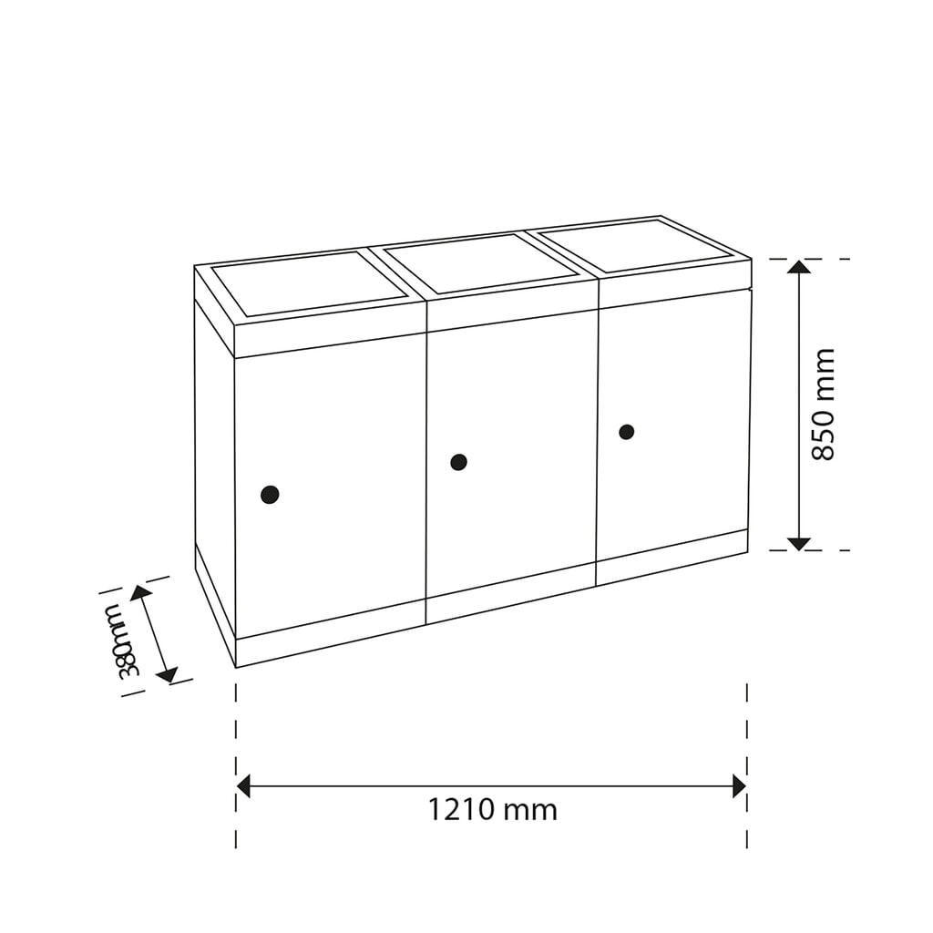 stumpf® Wertstoffsammler, 3x 30 Liter, bunt Produktabbildung Nr. 5: stumpf® Wertstoffsammler, 3x 30 Liter, bunt