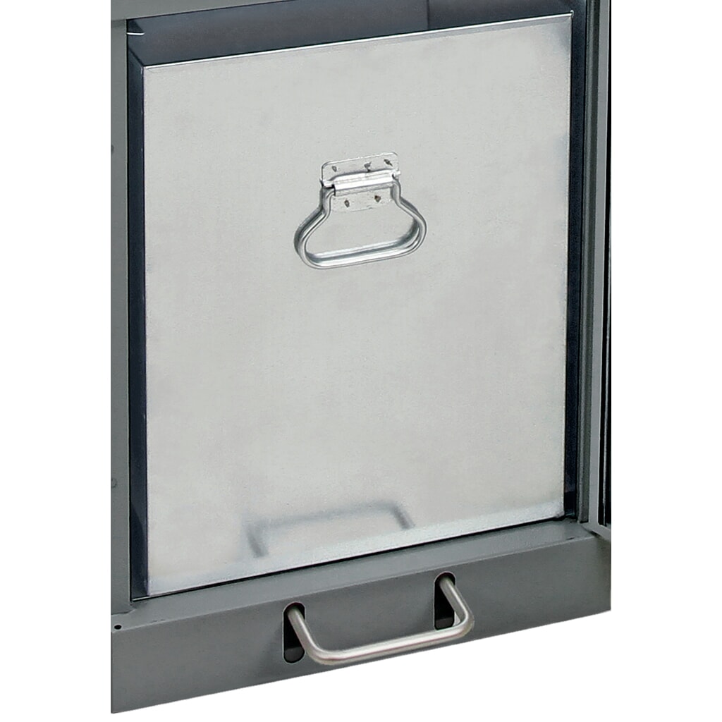 stumpf® Wertstoffsammler mit Fußpedal, inkl. Innenbehälter, Stahlblech, verzinkt, 45 Liter, graualuminium Produktabbildung Nr. 2: stumpf® Wertstoffsammler mit Fußpedal, inkl. Innenbehälter, Stahlblech, verzinkt, 45 Liter, graualuminium