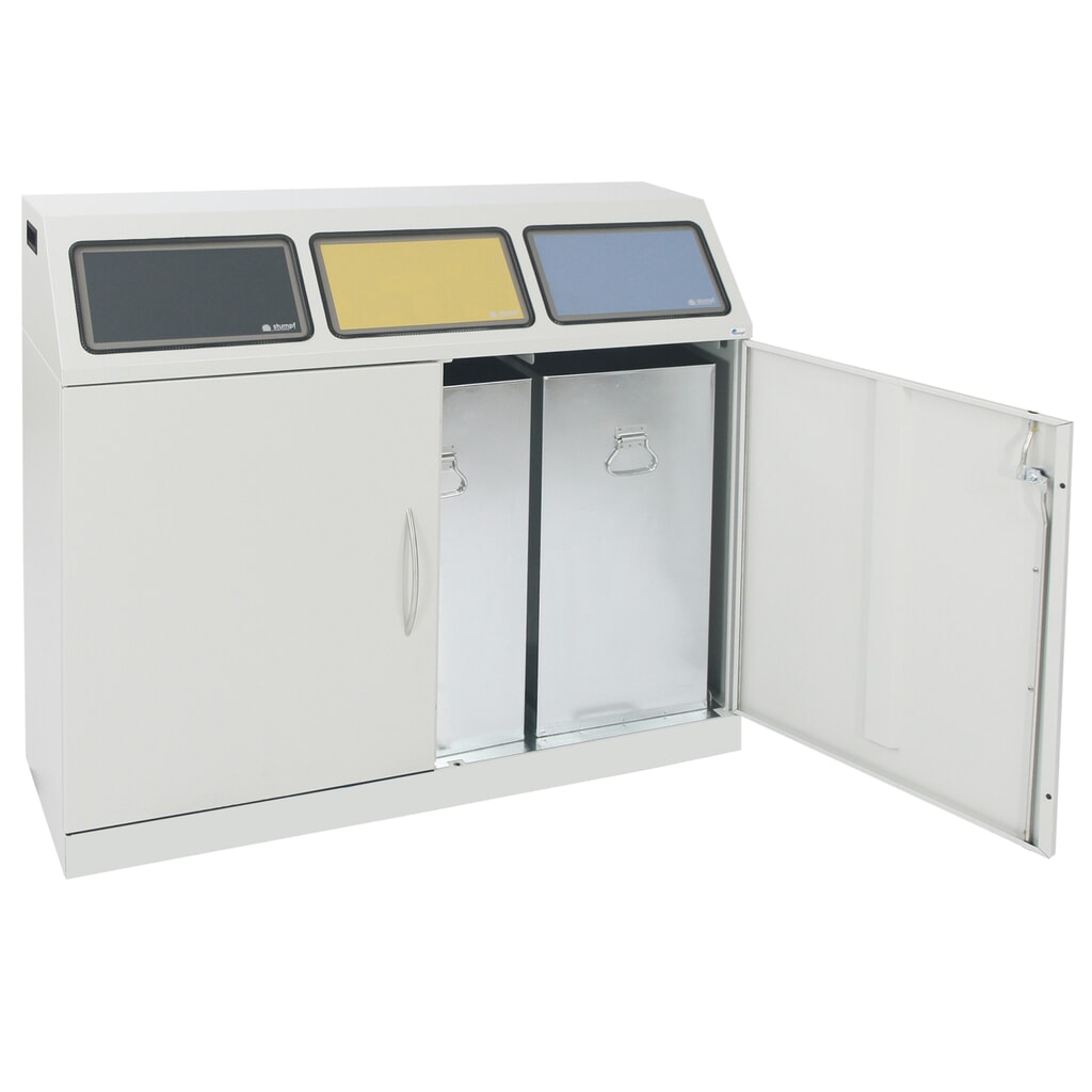 Produktabbildung Nr. 6: stumpf® Wertstoffsammler, 3x 70 Liter, mit Flügeltür und Inneneinsatz