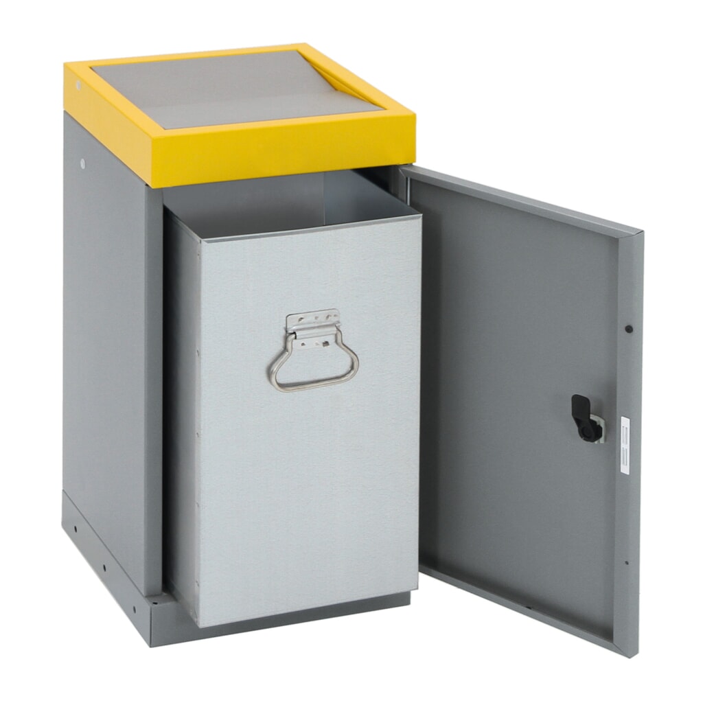 stumpf® Wertstoffsammler, 1x 30 Liter, Deckel gelb Produktabbildung Nr. 4: stumpf® Wertstoffsammler, 1x 30 Liter, Deckel gelb