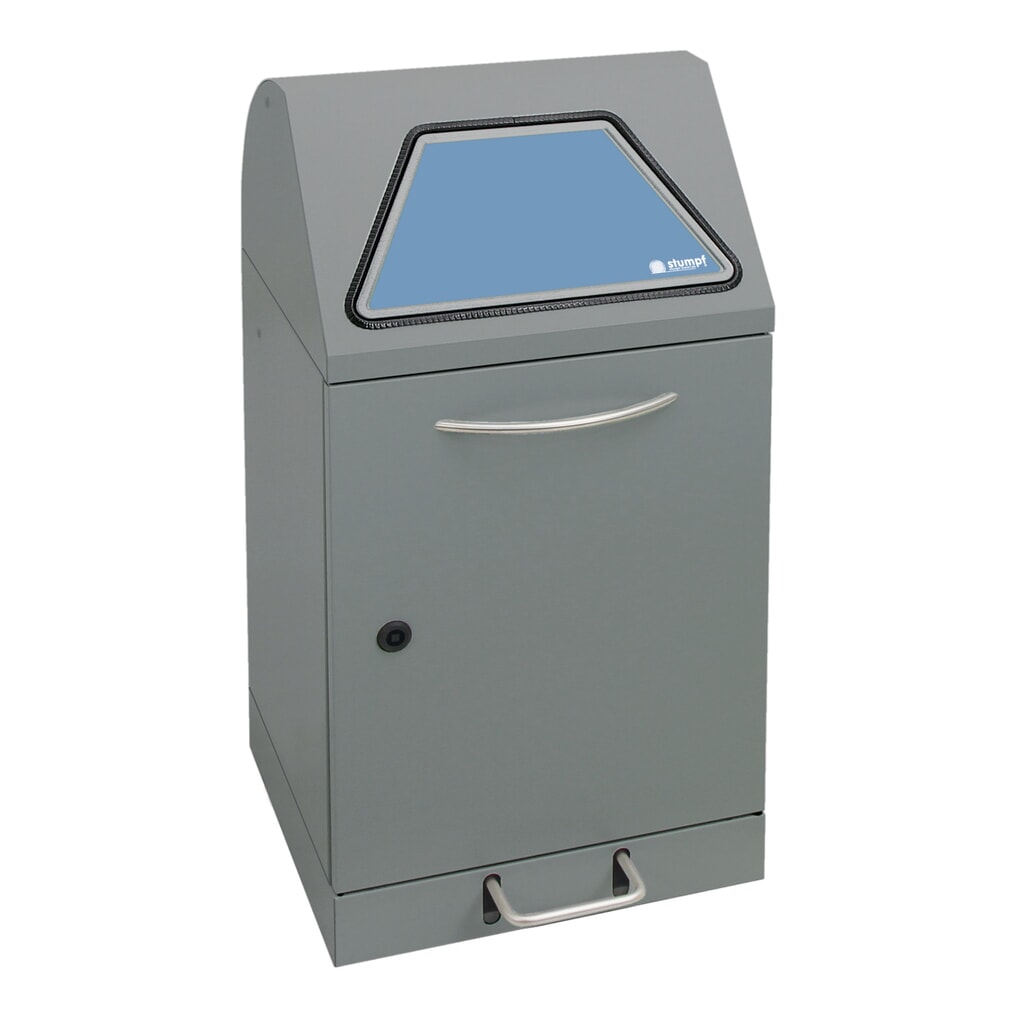 Produktabbildung Nr. 10: stumpf® Wertstoffsammler mit Fußpedal, inkl. Innenbehälter, Stahlblech, verzinkt, 45 Liter, graualuminium