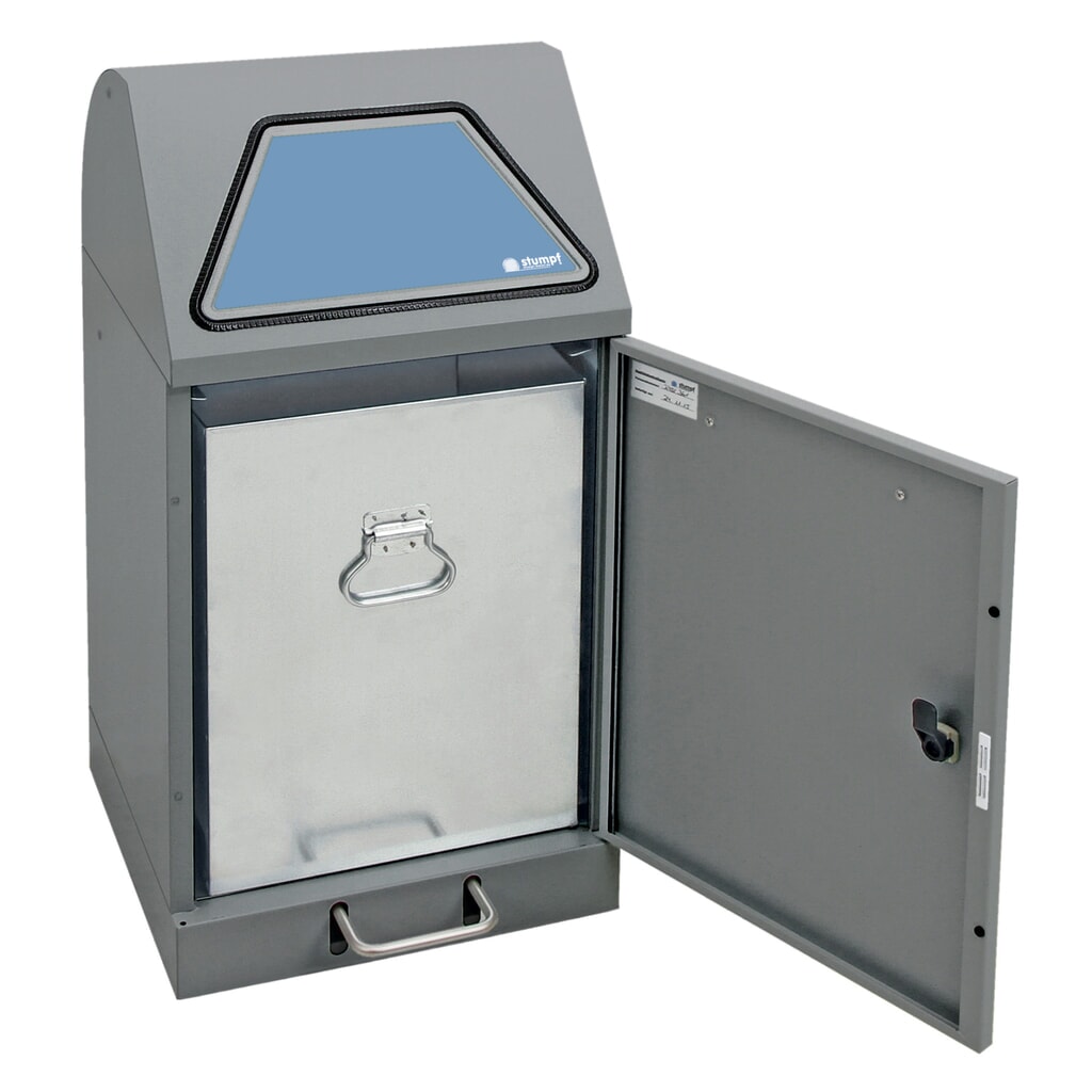 Produktabbildung Nr. 11: stumpf® Wertstoffsammler mit Fußpedal, inkl. Innenbehälter, Stahlblech, verzinkt, 45 Liter, graualuminium
