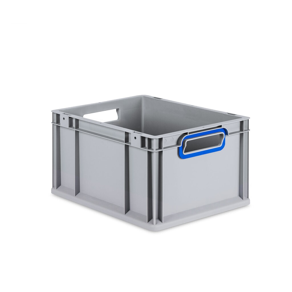 Allit Eurobox, mit blauen Grifföffnungen, HxBxT 220 x 400 x 300 mm, 20 Liter Produktabbildung: Allit Eurobox, mit blauen Grifföffnungen, HxBxT 220 x 400 x 300 mm, 20 Liter