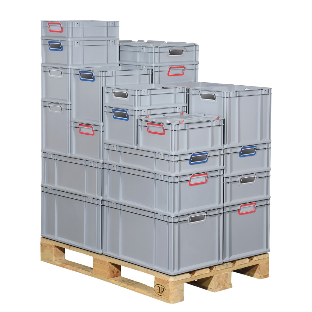 Allit Eurobox, mit roten Griffmulden, HxBxT 220 x 400 x 300 mm, 20 Liter Produktabbildung Nr. 2: Allit Eurobox, mit roten Griffmulden, HxBxT 220 x 400 x 300 mm, 20 Liter